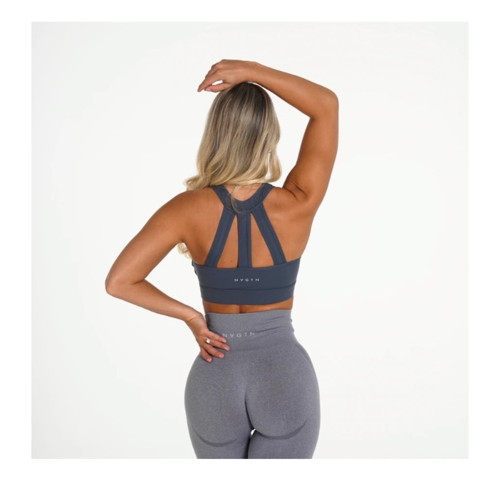 NVGTN stone grey trio sports bra